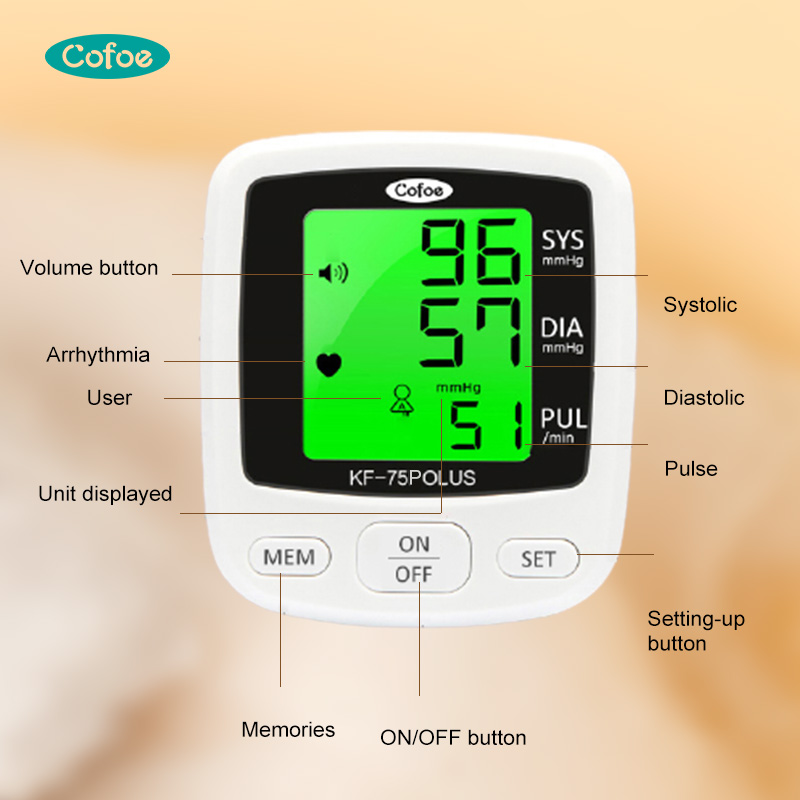 Monitor de presión arterial de los hospitales KF-75D-plus con Bluetooth