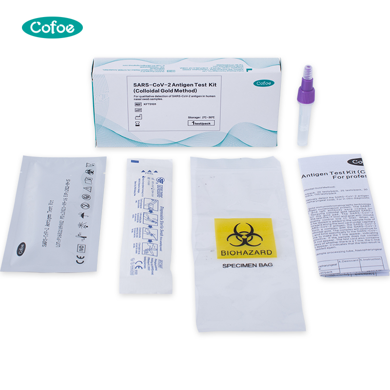 Examen de kit de prueba de antígeno de Coronavirus de novela rápida desechable (autoevaluación)
